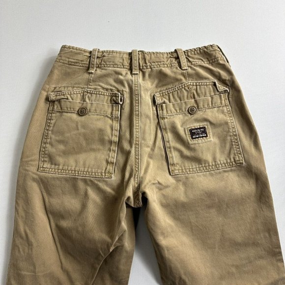 VINTAGE Abercrombie & Fitch Pants Men 30x28 Brown Drawstring Loose Heavy 90s - Picture 4 of 12